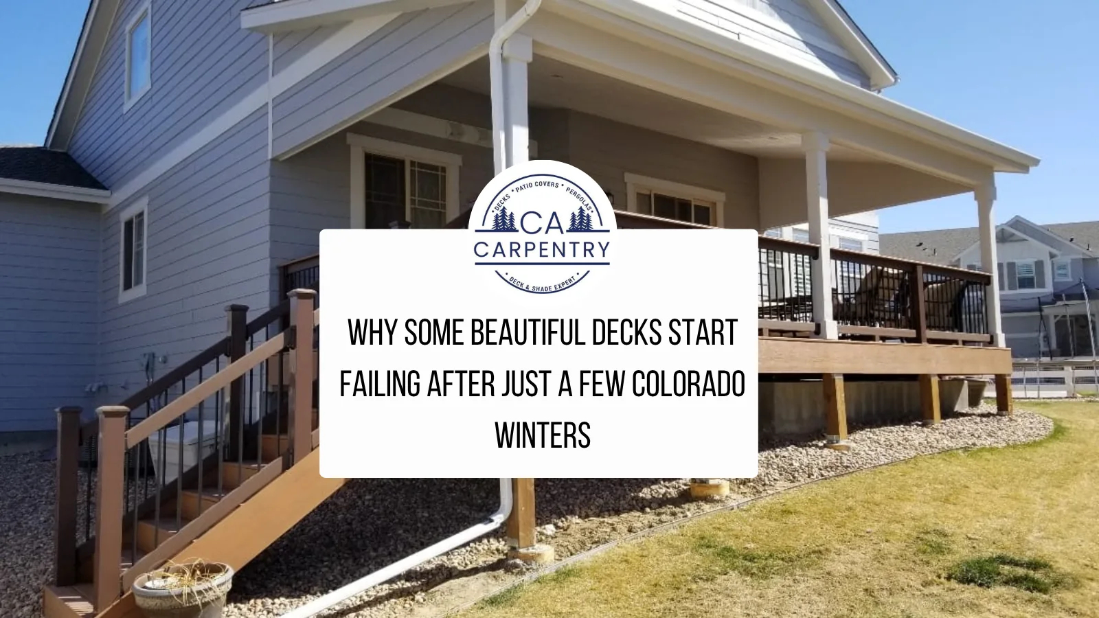 Close view of a Colorado deck frame with joists and posts inspected for common deck problems Colorado winters cause